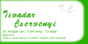 tivadar cservenyi business card